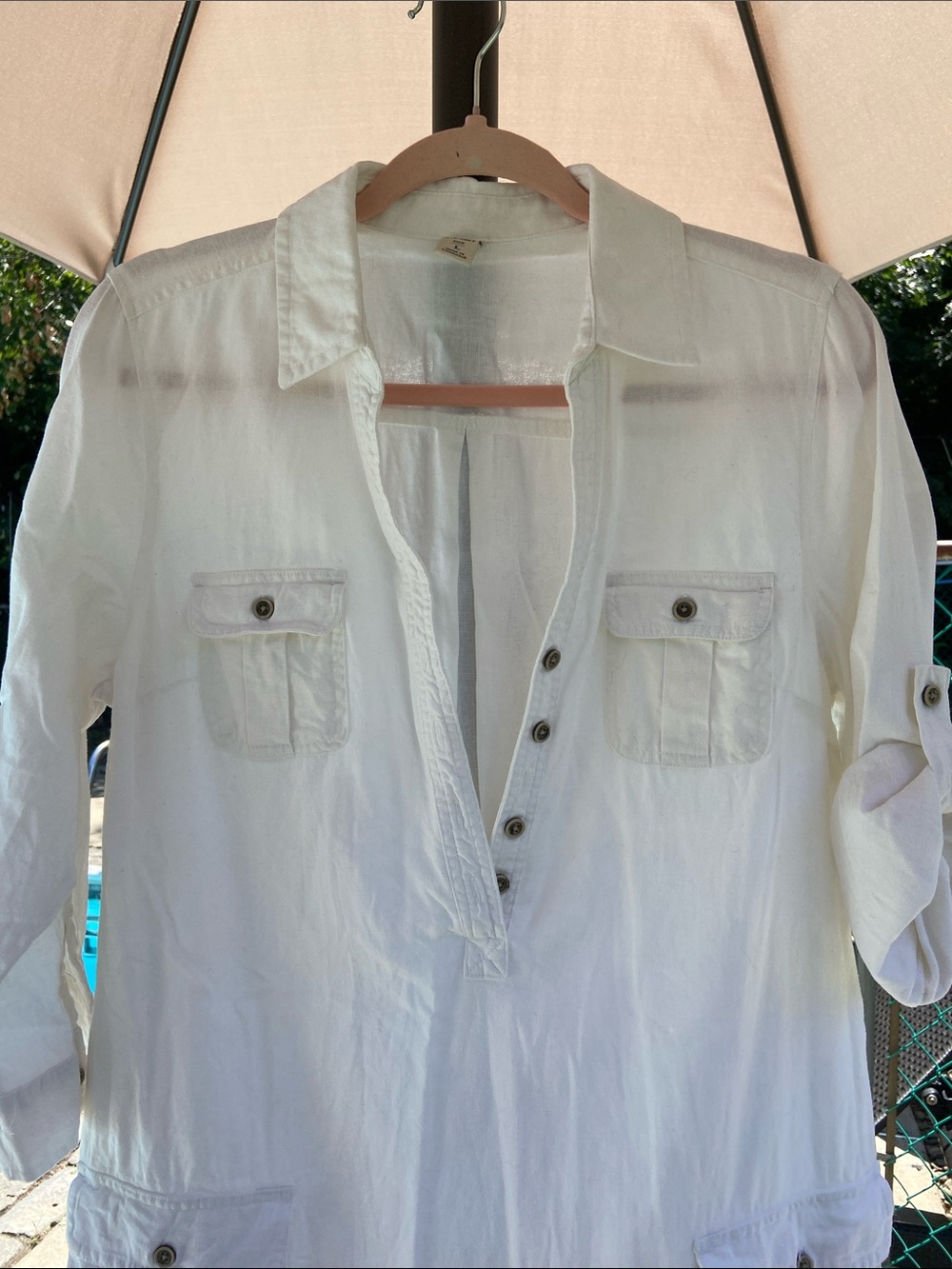 Old Navy white linen dress size Large